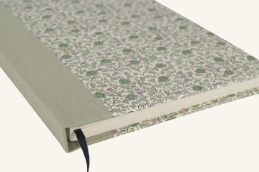 Romantic notebook "Lissi", rose motif, green